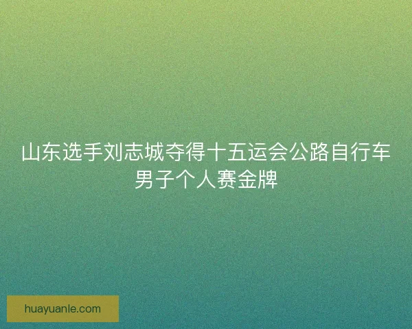 山东选手刘志城夺得十五运会公路自行车男子个人赛金牌